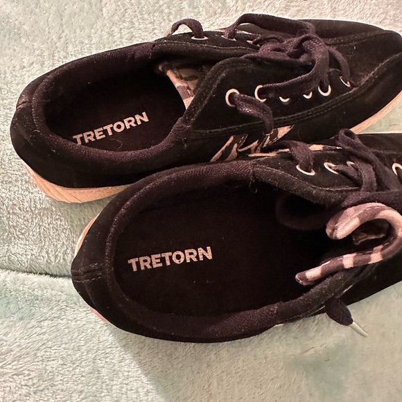 Tretorn Black suede Sneakers with leopard detail - Picture 10 of 12